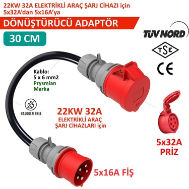 Hgsşarj 5X32A Priz(Kapaklı), 5X16A Fiş Dönüştürücü Adaptör. Fiyatı