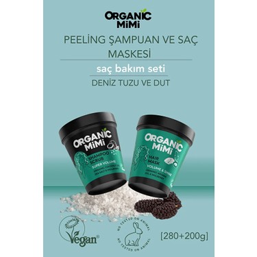 Organic Mimi Saç Bakım Seti - Süper Hacim Peeling Şampuan + Fiyatı