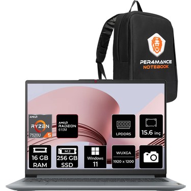 Lenovo Ideapad Slim 3 Ryzen 5 7520U 16GB RAM 256GB SSD 15.6 Fiyatı