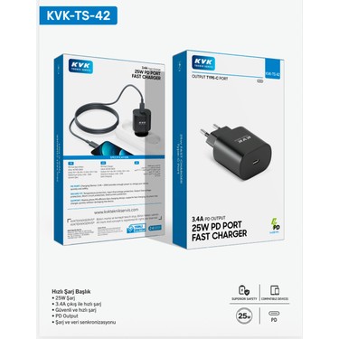 KVK Teknik Servis 25W Type-C Pd Hızlı Şarj Başlığı 3.4A Fiyatı