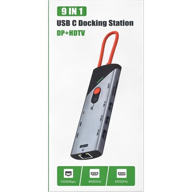 Coverzone Type-C Docking Station 9 In 1 Çoklayıcı Hub Dp ve Fiyatı