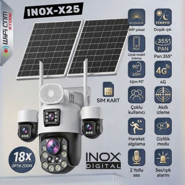 Wificam Inox X25 4 Kameralı Optik Zoom Güneş Enerjili 4g Fiyatı