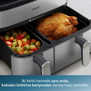 Philips NA555/00 5000 Serisi Çift Hazneli Airfryer 9 Lt Fiyatı