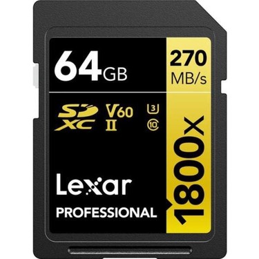 Lexar 64 GB Gold Series 1800x SDXC Class 10 UHS-II Hafıza K Fiyatı