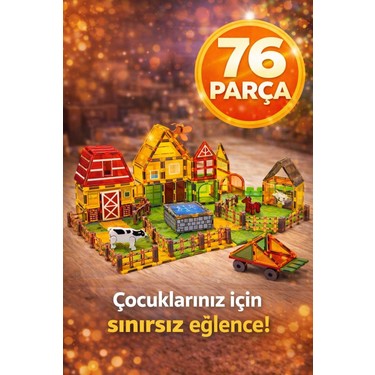 Ziventa Magnetic Tiles 76 Parça Manyetik Blok Çiftlik Seti Fiyatı