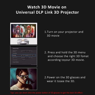3D Aktif Dlp-Link Gözlük, Şarj Edilebilir Gözlük, Dlp-Link Fiyatı