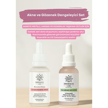 Dermacia Labs Akne ve Gözenek Karşıtı Set| %10 Azelaik Asit Fiyatı