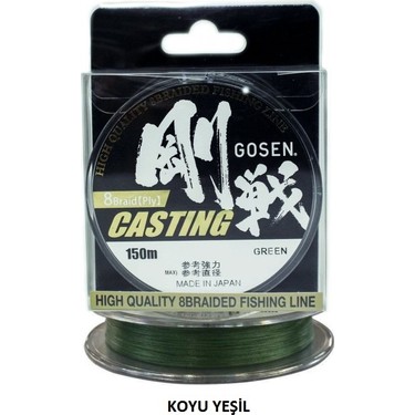 Gosen Gosen W8 Casting PE 8 Örgü Spin İp Misina 150mt Yeşil Fiyatı