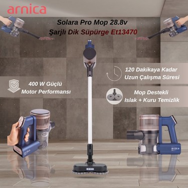 Arnica Solara Pro Mop 28.8V Şarjlı Dik Süpürge ET13470 Fiyatı