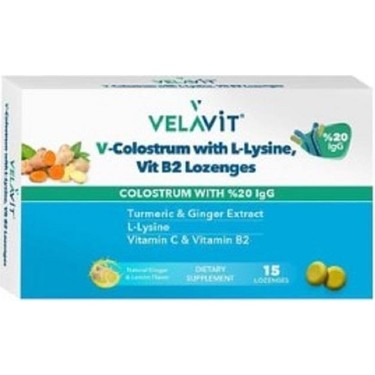 Velavit V-Colostrum With L-Lysine Vitamin B2 Lozenges 15 Fiyatı