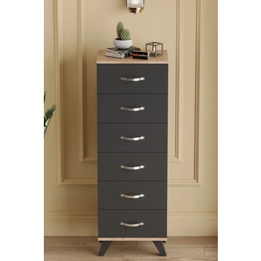 Aeka AE-3038 Belinda 6 Çekmeceli Modern Tasarımlı Şifonyer Fiyatı
