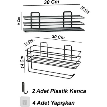 Zabata Yapışkanlı Mutfak Rafı 2 Li Set Kağıt Havlu Askılı Fiyatı