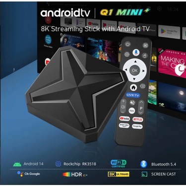 Azurtech Q1 Mini Tv Box S Android 14 Google Tv 8k Ultra Hd Fiyatı