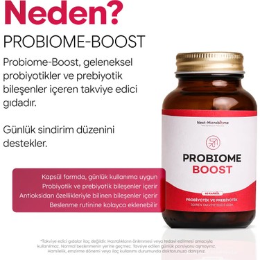 Next-Microbiome Probiome-Boost Takviye Edici Gıda 60 Kapsül Fiyatı
