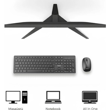 Philips SPT6318 Kablosuz Türkçe Q Klavye ve Mouse Seti Siyah Fiyatı