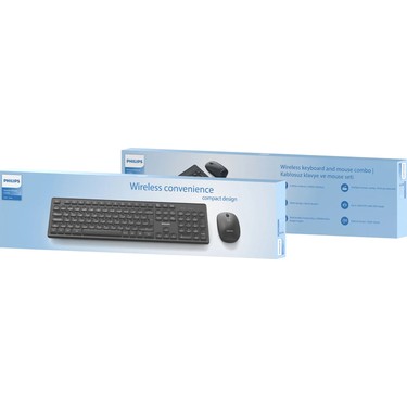 Philips SPT6318 Kablosuz Türkçe Q Klavye ve Mouse Seti Siyah Fiyatı