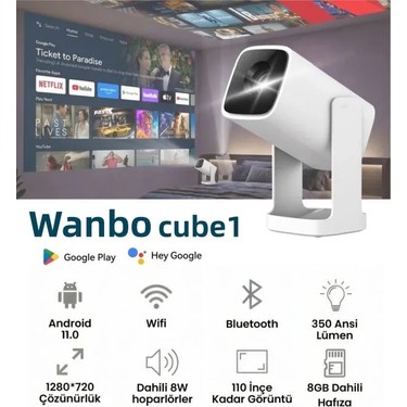 Wanbo Cube1 Projeksiyon Cihazı-Dahili Android TV 11.0 Fiyatı