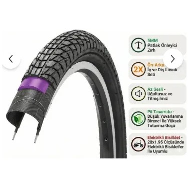 Bike Sky Black Cat 20 x 1.75 City Eps 5mm Zırhlı Dış Lastik Fiyatı