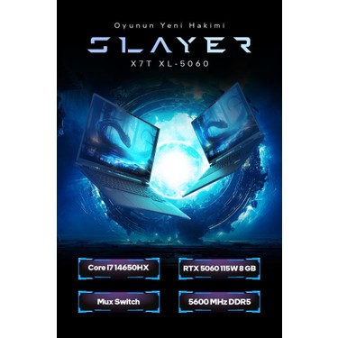 Game Garaj Slayer X7T XL-5060 C7 Intel Core I7 14650HX 16GB Fiyatı