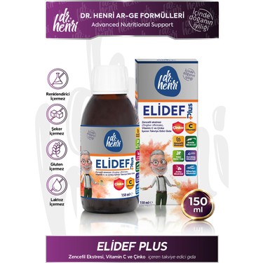 Dr. Henri Elidef Plus, Vitamin C, Çinko, Zencefil Ekstraktı, Fiyatı