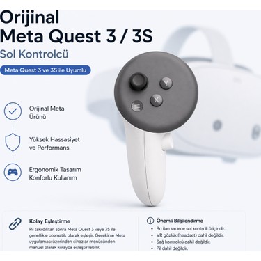 Orijinal Meta Quest 3/3s Sol Kontrolcü – Yedek / Değişim Fiyatı