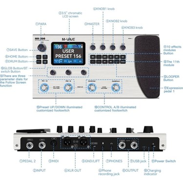 M-Vave MK-300 Guitar/bass Multi-Effects Processor – Amfi Fiyatı