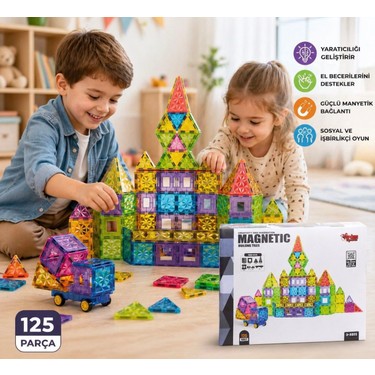 〜Mind Breaker 〜 2個セット Vardem 125 Parça Manyetik Yapı Blokları 7,5 cm – Eğitici Fiyatı