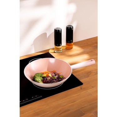 Emsan Swiss Crystal Pembe Wok Tava 28 cm Seramik Kaplama ile Fiyatı