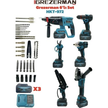 Grezerman 6'lı Matkap Seti Budama-Testere-Somun Sıkma - Fiyatı