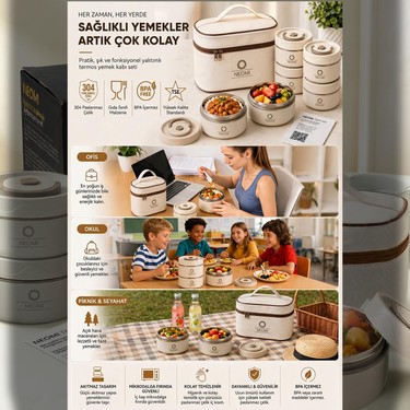 Neomi 4'lü Lunch Box Isı Yalıtımlı Yemek Termosu Seti Fiyatı