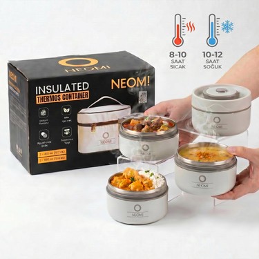 Neomi 4'lü Lunch Box Isı Yalıtımlı Yemek Termosu Seti Fiyatı