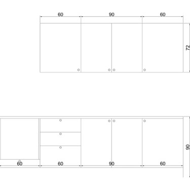 Fly Mobilya 270 cm Greena White MDF Hazır Mutfak Dolabı Fiyatı