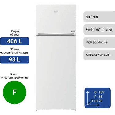 Beko Çift Kapılı No-Frost Buzdolabı 406 Lt F Enerji Sınıfı Fiyatı
