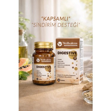 Wellvalens Digestive Enzymes 30 Tablet | 5'li Enzim Fiyatı