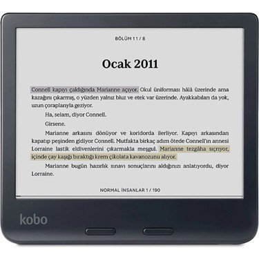 Kobo Libra Colour 7 E Kitap Okuyucu Siyah Renkli Ekran ve Kitabı