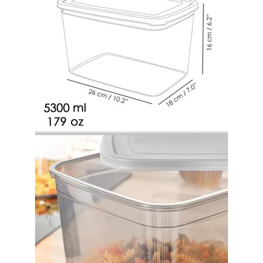 Meleni Home 6 Adet Derin Antrasit Gıda Saklama Kabı 5300 ml Fiyatı