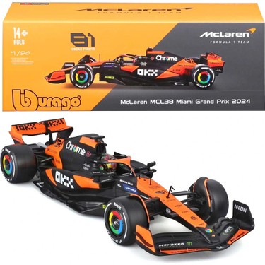 Bburago 1/24 F1 ミニカー 2台セット Bburago 1:24 Formula 1 Mclaren MCL38 Miami Grand Prix Fiyatı
