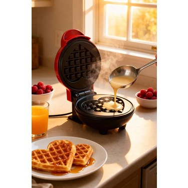 Kiwi KSM-2401W Mini Waffle Makinesi 350W Kalp Yüzey Fiyatı