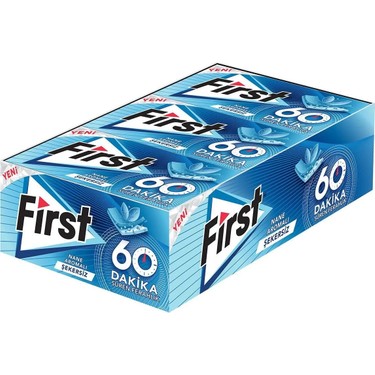 First 60 Dakika Keskin Nane Aromalı Sakız 27 gr - 12 Adet Fiyatı