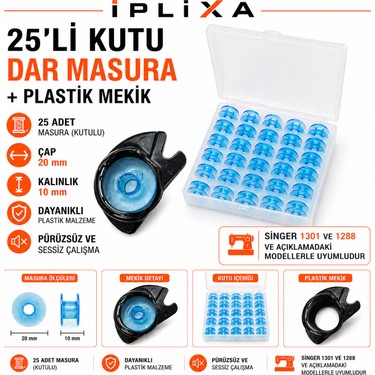 İplixa Iplixa 25'li Dar Masura Kutusu ve Plastik Mekik Seti Fiyatı