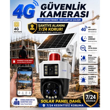 O-Kam 6010 9MP 10X Optik Zoom UltraHD 4G Solar Akıllı Fiyatı