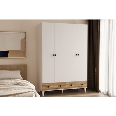 Metalia Gm 414 4 Kapılı 2 Çekmeceli Klasik Tasarımlı Gardrop Fiyatı
