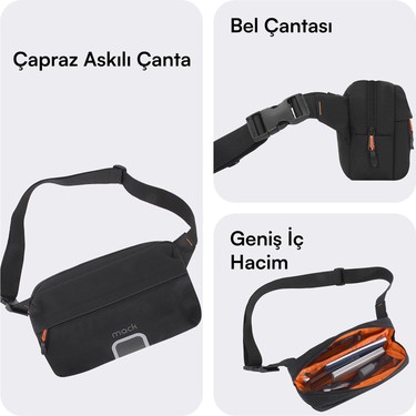 Mack MCE-1226 Explor Crossbody Seyahat Çantası Siyah Fiyatı