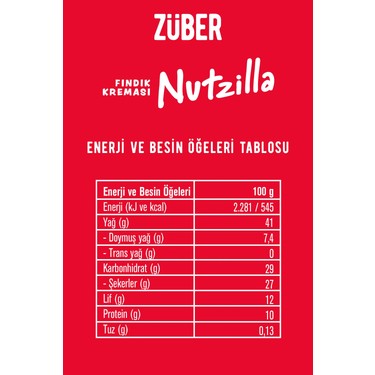 Züber Nutzilla Fındık Kreması 315G x 1 Adet (Yeni) + Antep Fiyatı