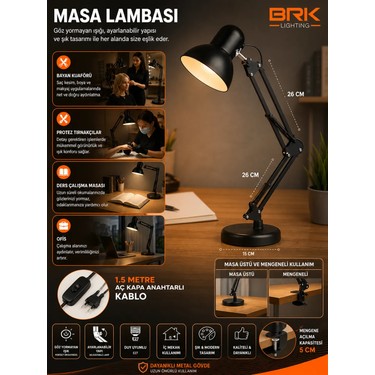 Noas Köln E27 Duylu Mengeneli Masa Lambası Siyah Renk Fiyatı