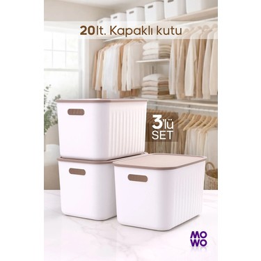 Mowo Home Beyaz Renk 20 Lt Çok Amaçlı Düzenleyici Kapaklı Fiyatı