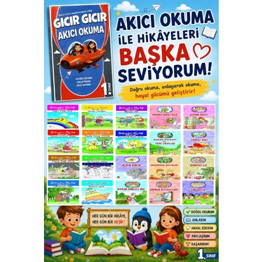 1.sınıf Okumayı Hızlandıran 20 Li Hikaye Seti + Hızlı Okuma Kitabı
