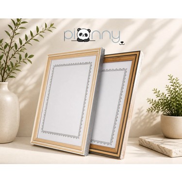 Pionny A4 Ahşap Çerçeve 21X29,7 cm (Açık Kahverengi - Beyaz) Fiyatı