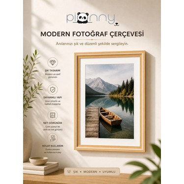 Pionny A4 Ahşap Çerçeve 21X29,7 cm (Açık Kahverengi - Beyaz) Fiyatı