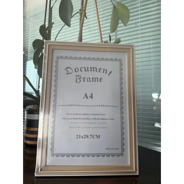 Pionny A4 Ahşap Çerçeve 21X29,7 cm (Açık Kahverengi - Beyaz) Fiyatı